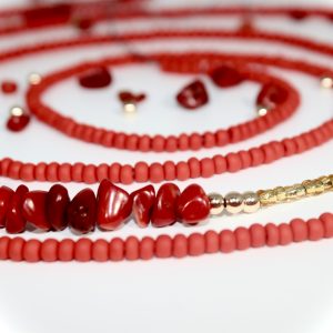 “ I Am” Red Lotus Root Chakra Waist Bead