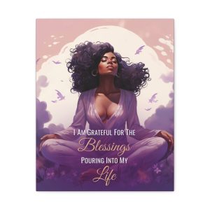 I Am Grateful For The Blessings Pouring Into My Life | Affirmation Art Canvas