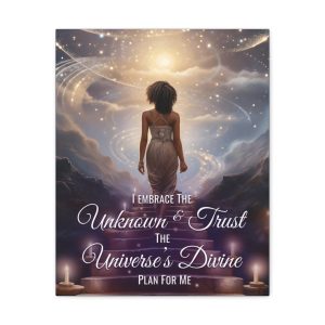 I Embrace the Unknown and Trust the Universe's Divine Plan for Me | Affirmation Art Canvas