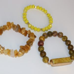 Love Amethyst Rose Golden Aura Chakra Bracelet Trio 3pc set